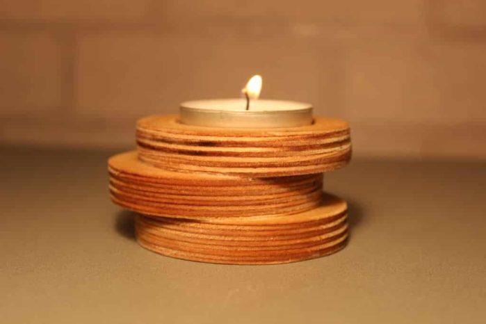 Wooden candleholder