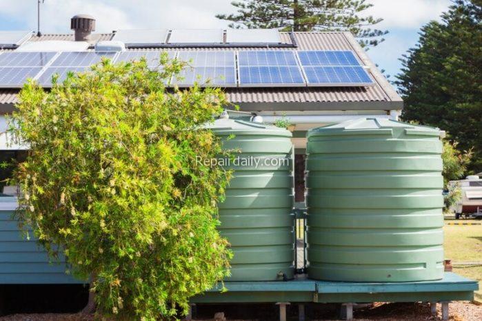 green water tanks on your property