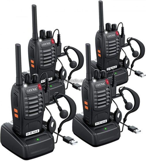 ESynic Rechargeable Walkie Talkies with Flashlight