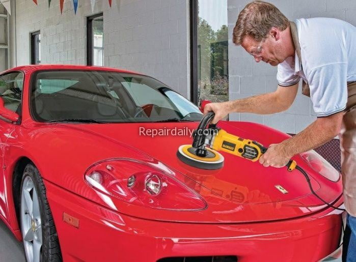 polishing car