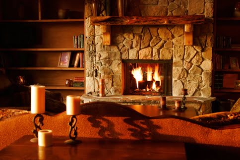 rustic room decor fireplace