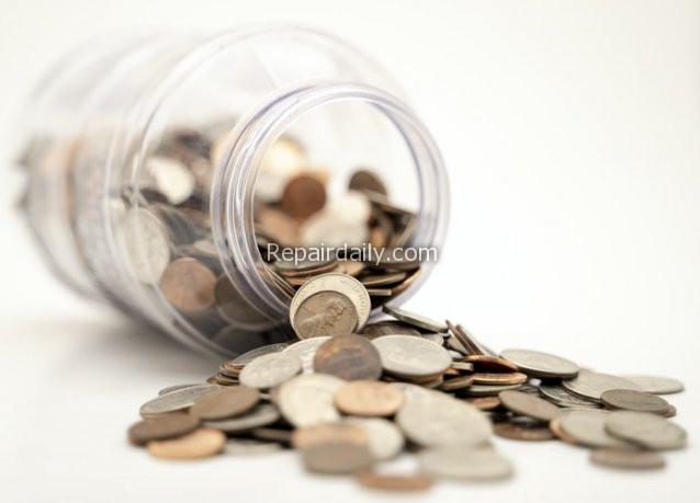 coins spilled from jar