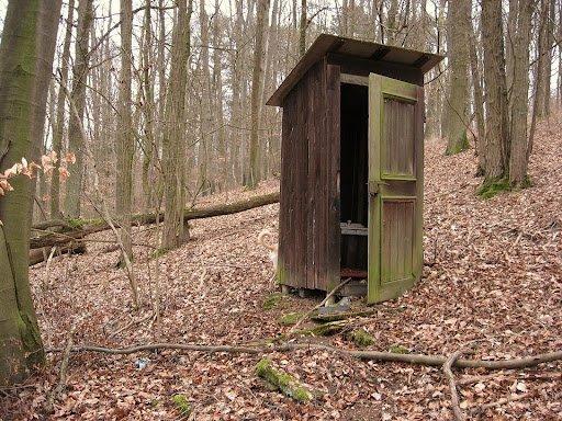 wooden shack toilet