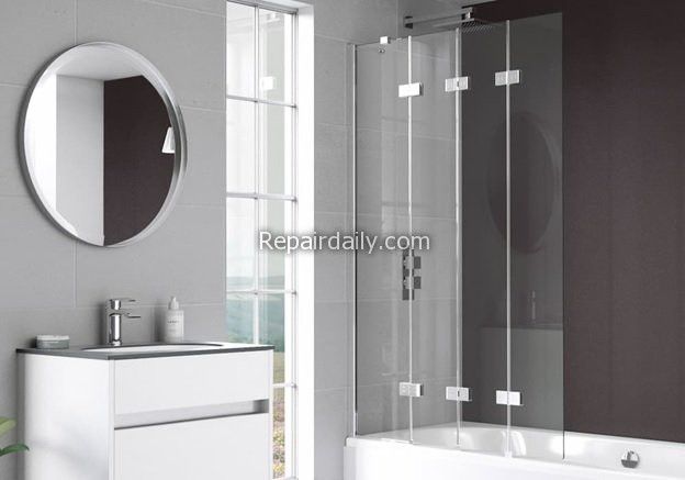 bathroom shower mirror table