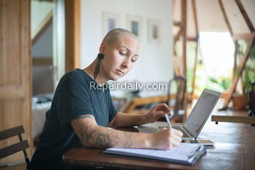 lady working on laptop