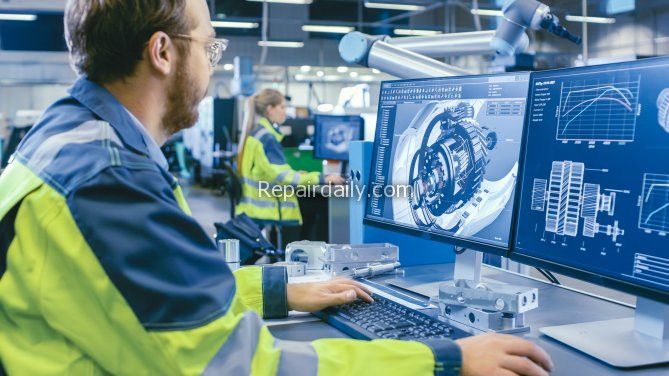 man working on computer