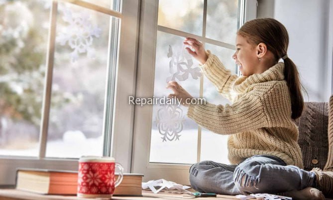 lady cleaning window