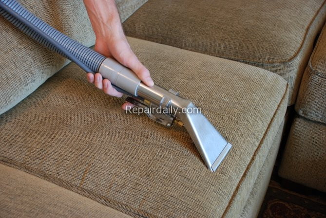 vaccuum cleaning sofa