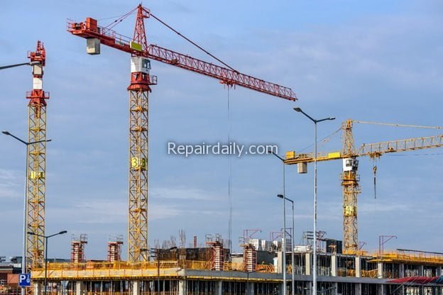 construction site cranes