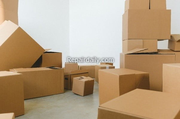 packed moving boxes