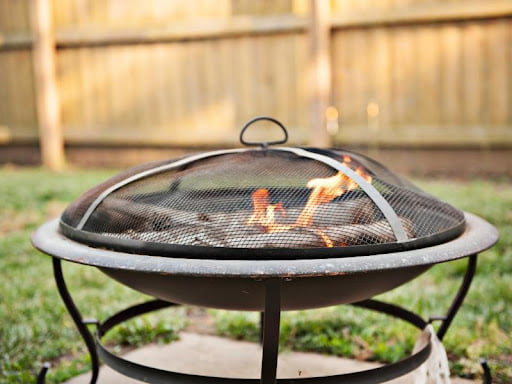 fire pit covered