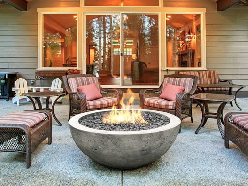 fire pit on patio