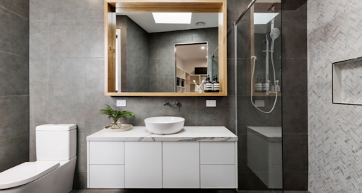 bathroom white countertop