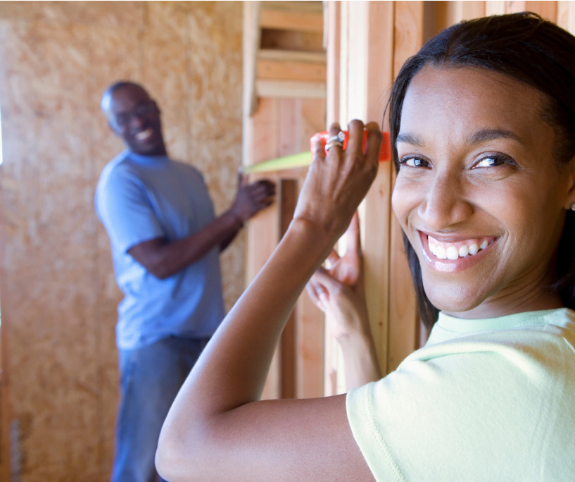 couple home construction wood