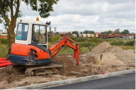 orange dozer construction