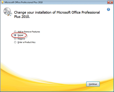 Microsoft Office install window